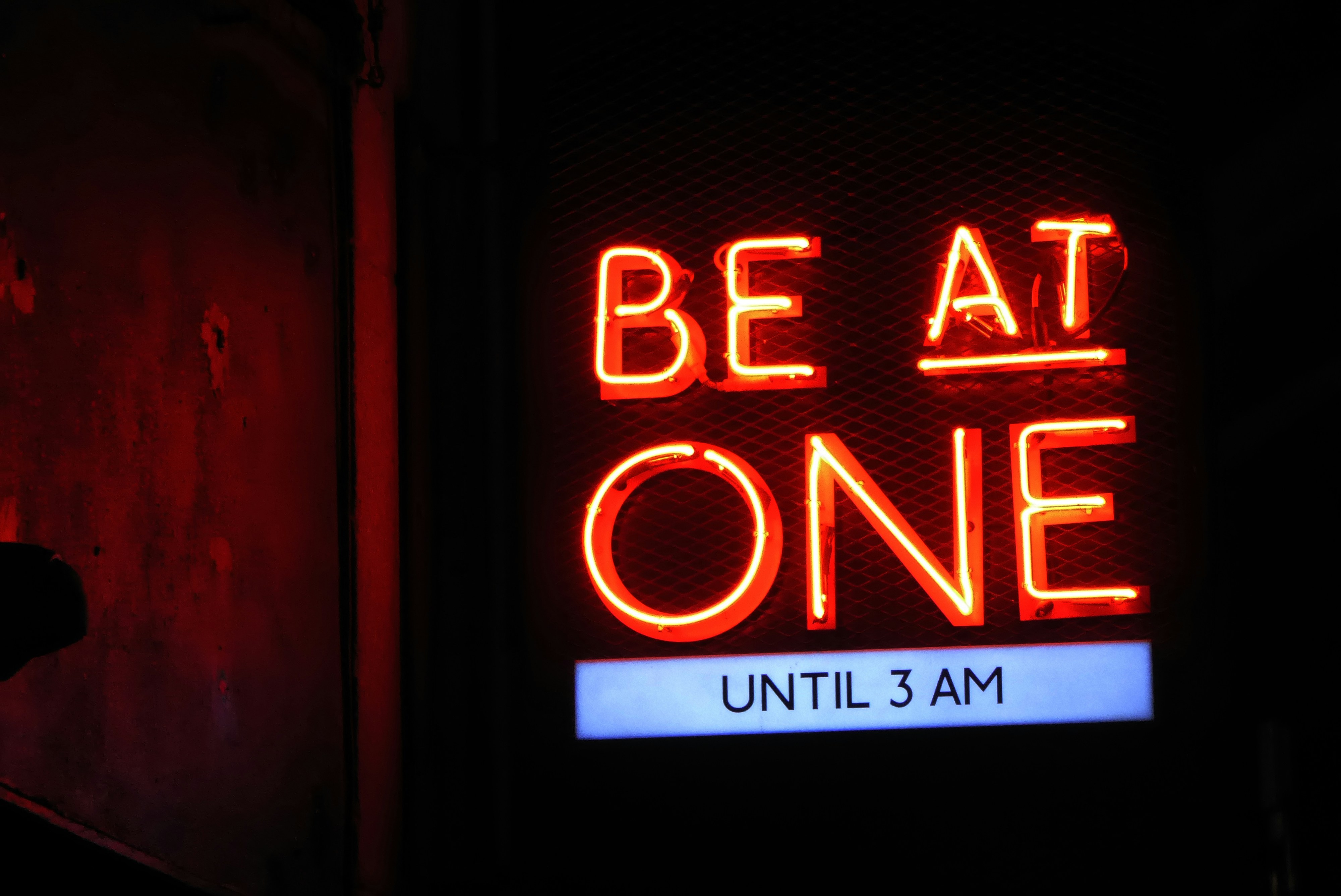 turned on red bet at one until 3am neon sign, A sign for a club near Covent Garden, London