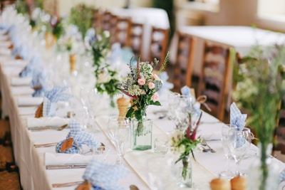 Wedding ceremony with couple exchanging vows