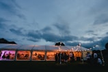 landscape photography of white canopy tent