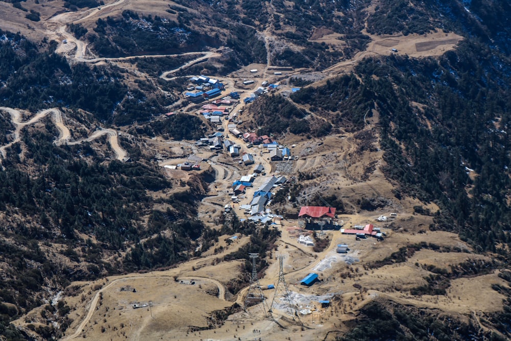 photo of houses near trees