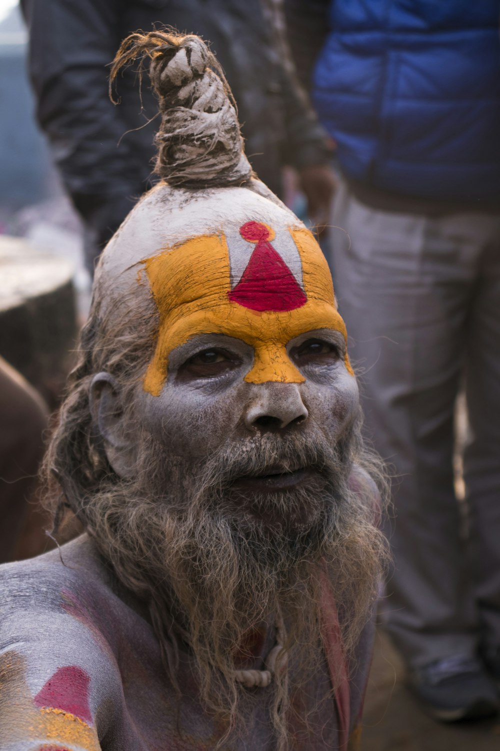 man faced with tattoo