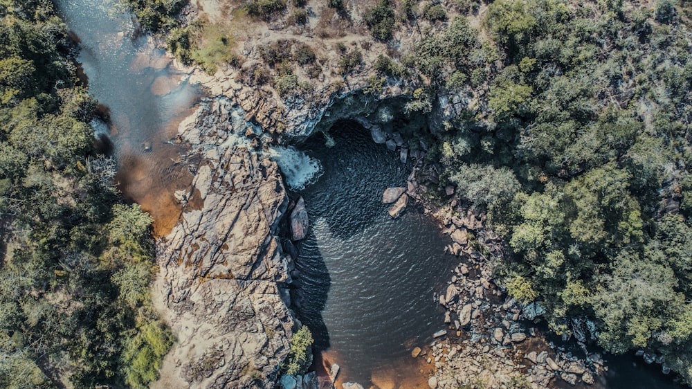 aerial view of lake