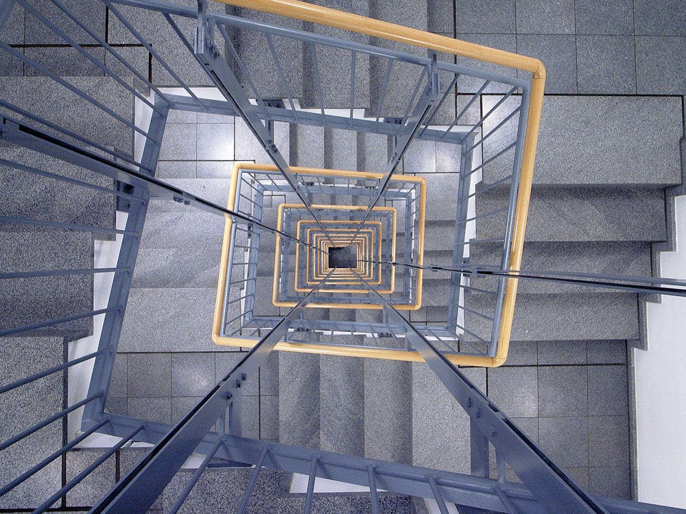 low angle photography of staircase