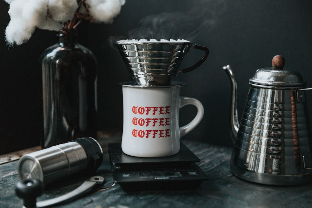 coffee mug and teapot