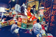 A serene ritual scene representing prosperity and abundance.