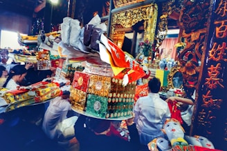 A serene ritual scene representing prosperity and abundance.