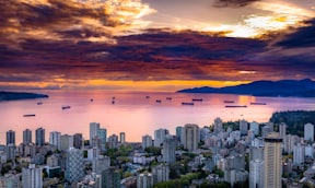 aerial photography of cityscape under brown sky