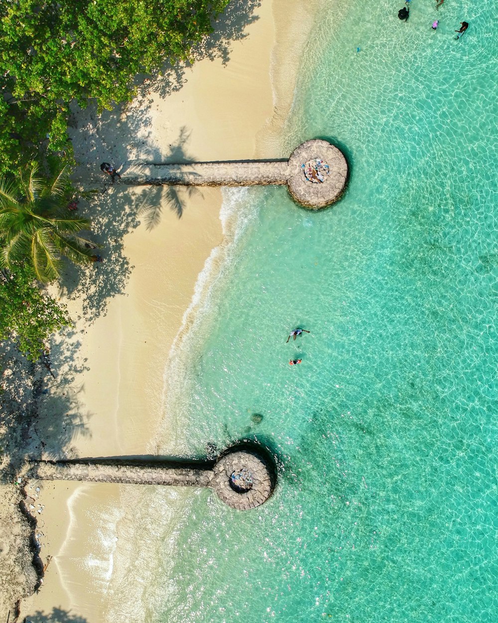 birds eye photography of island