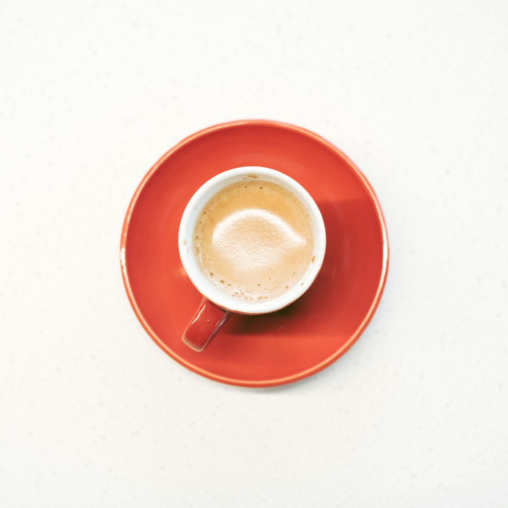 flat lay photography teacup on top of saucer