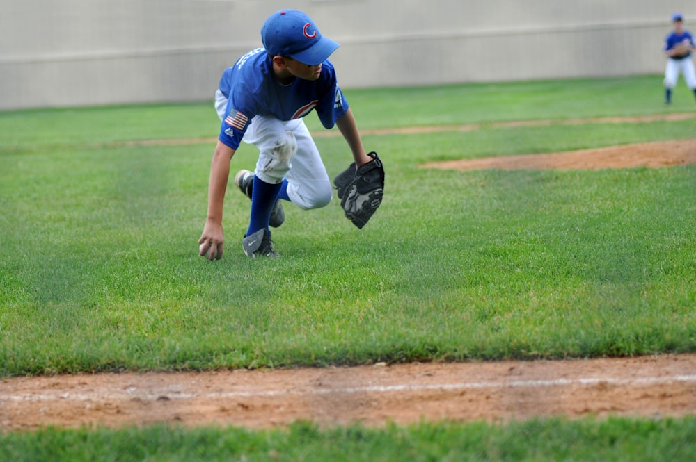 boy wearing baseball gear