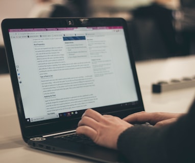 person typing on laptop computer