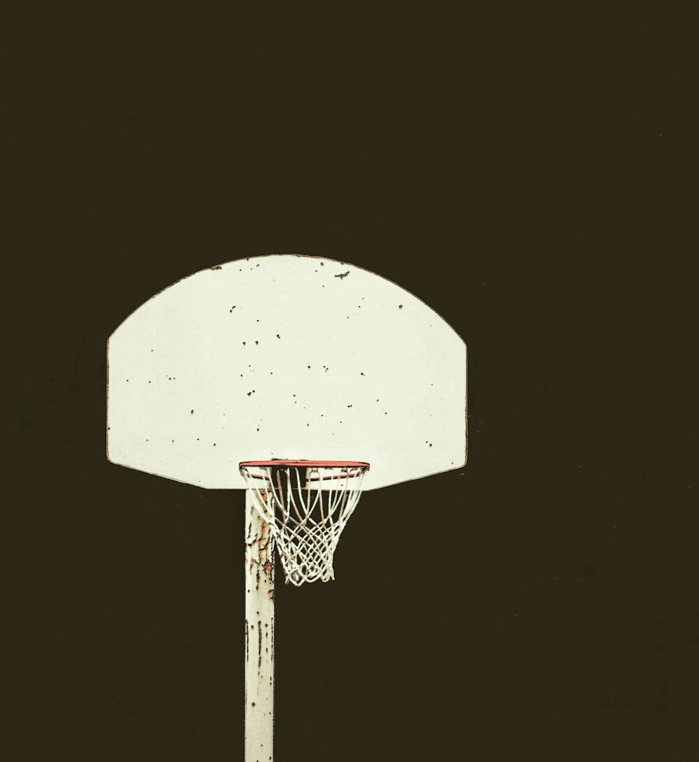 white and brown basketball hoop