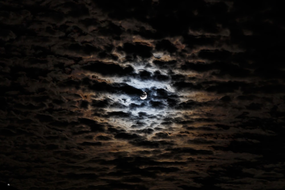 photo of moon with clouds