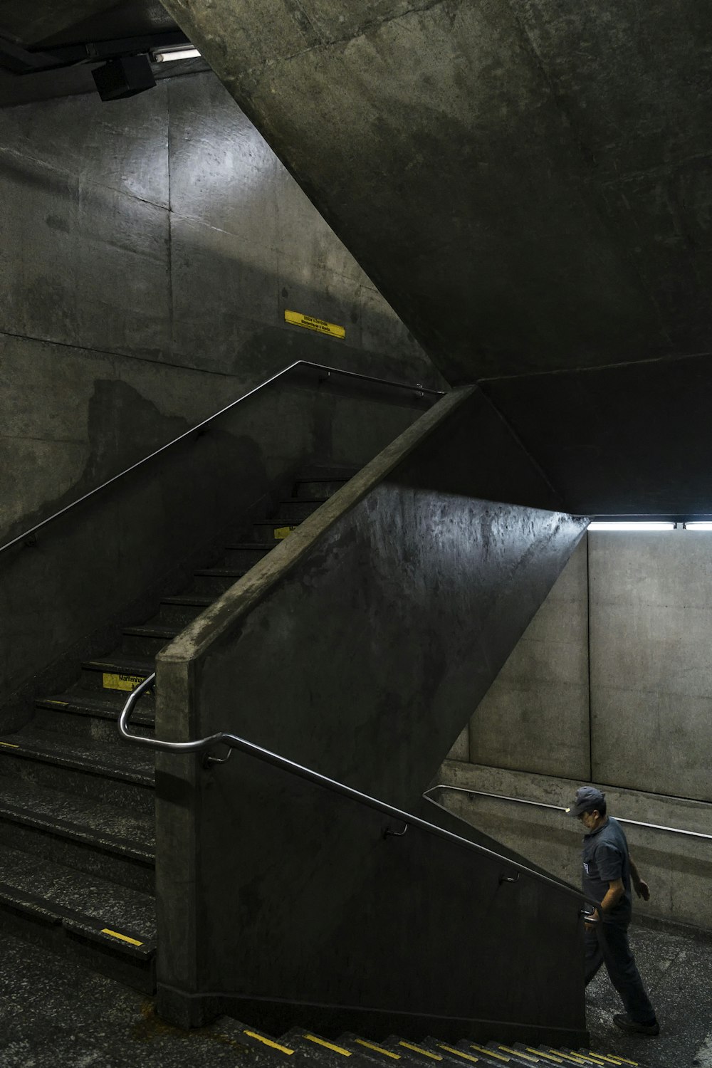 man walking down the stairs