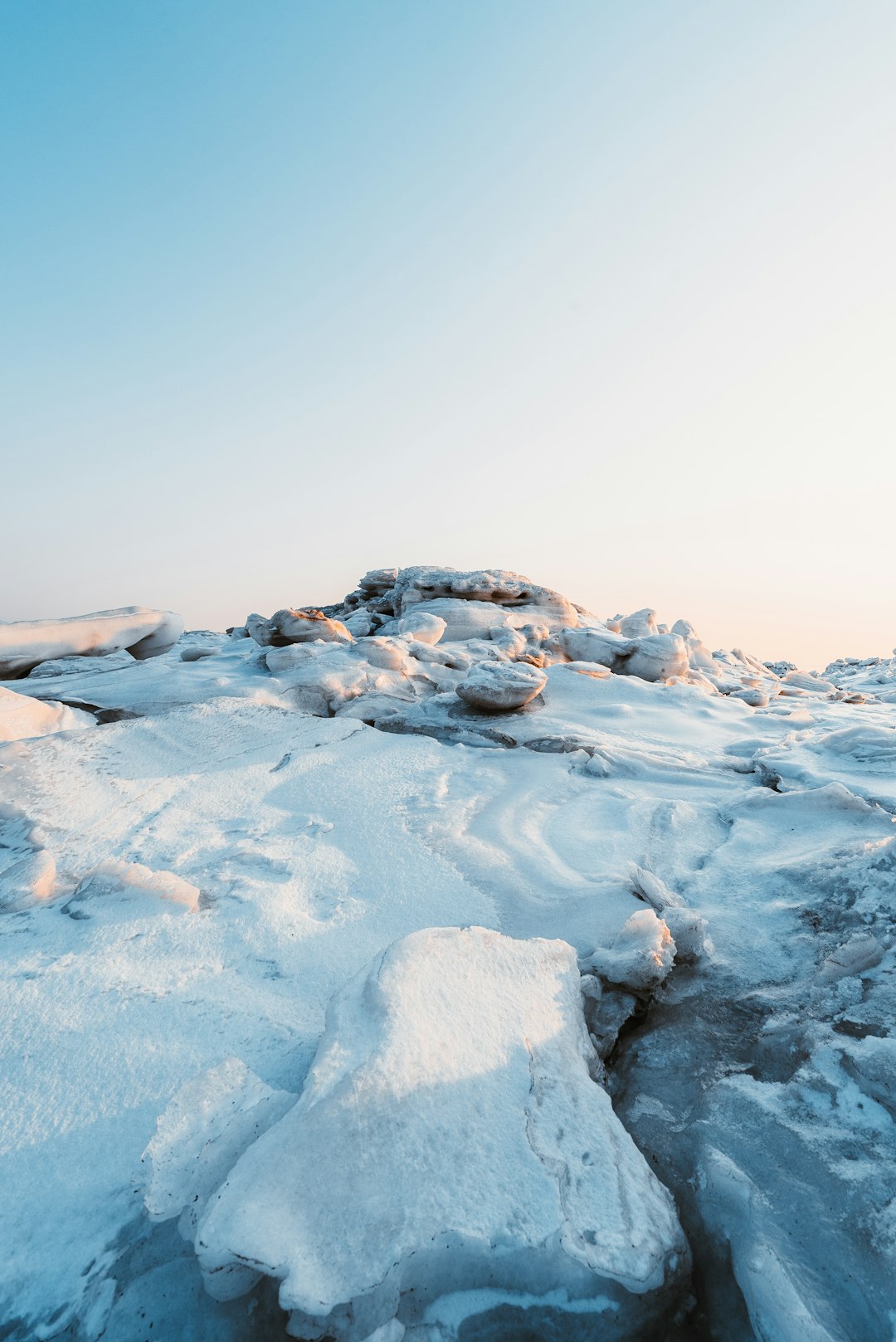 landscape photography of snow rock