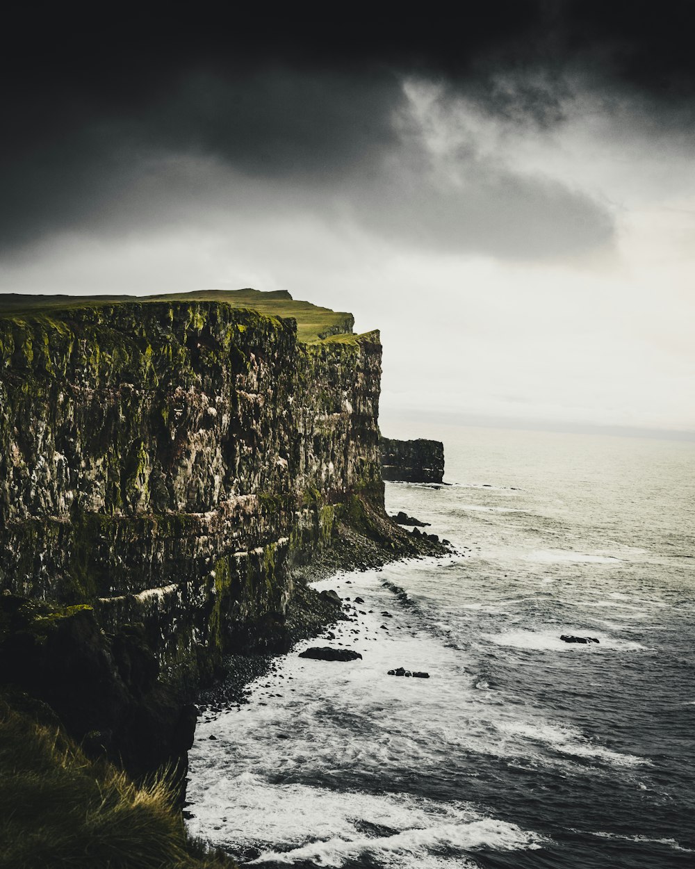 mountain cliff in shallow focus