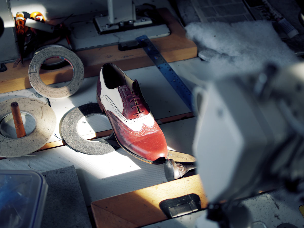 Stitching operation inside the ELS Footwear factory