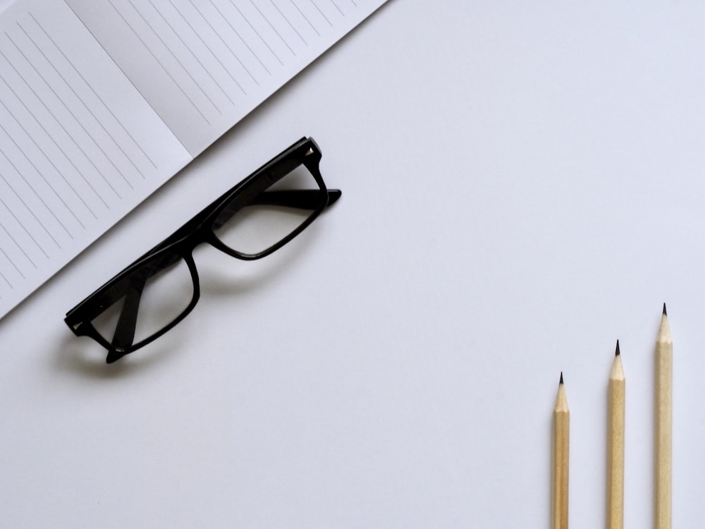 eyeglasses with black frames