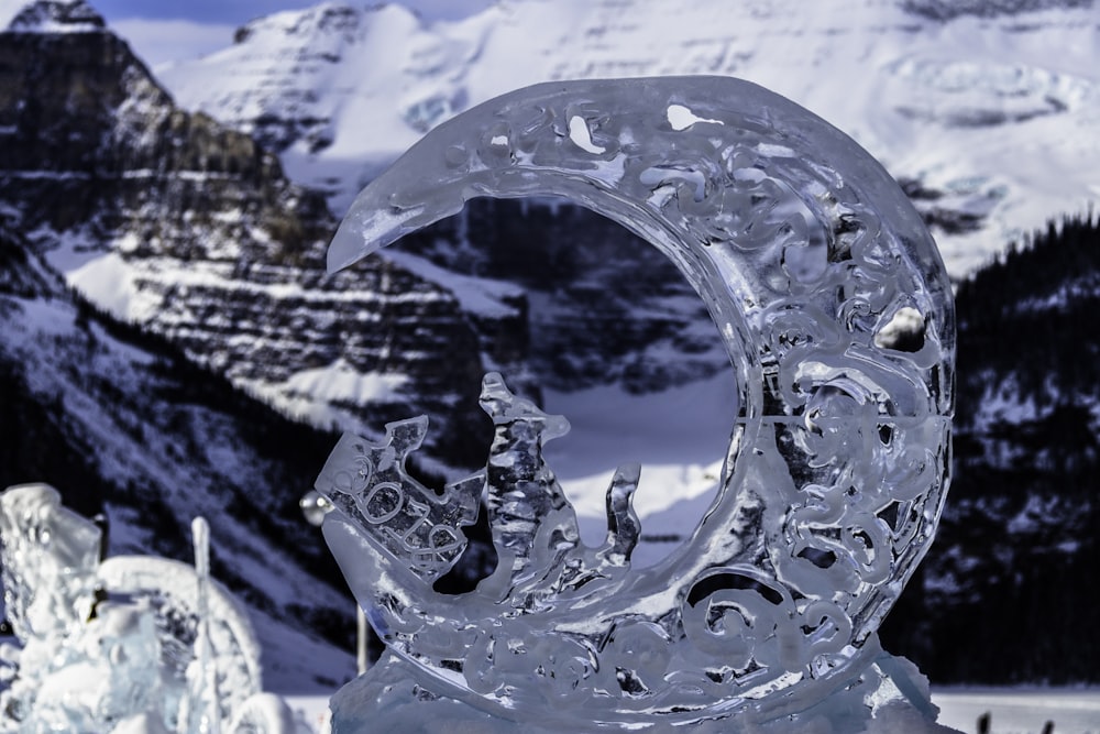 carved moon shape ice