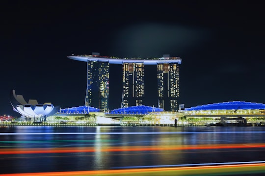 time lapse of cars in Merlion Park Singapore