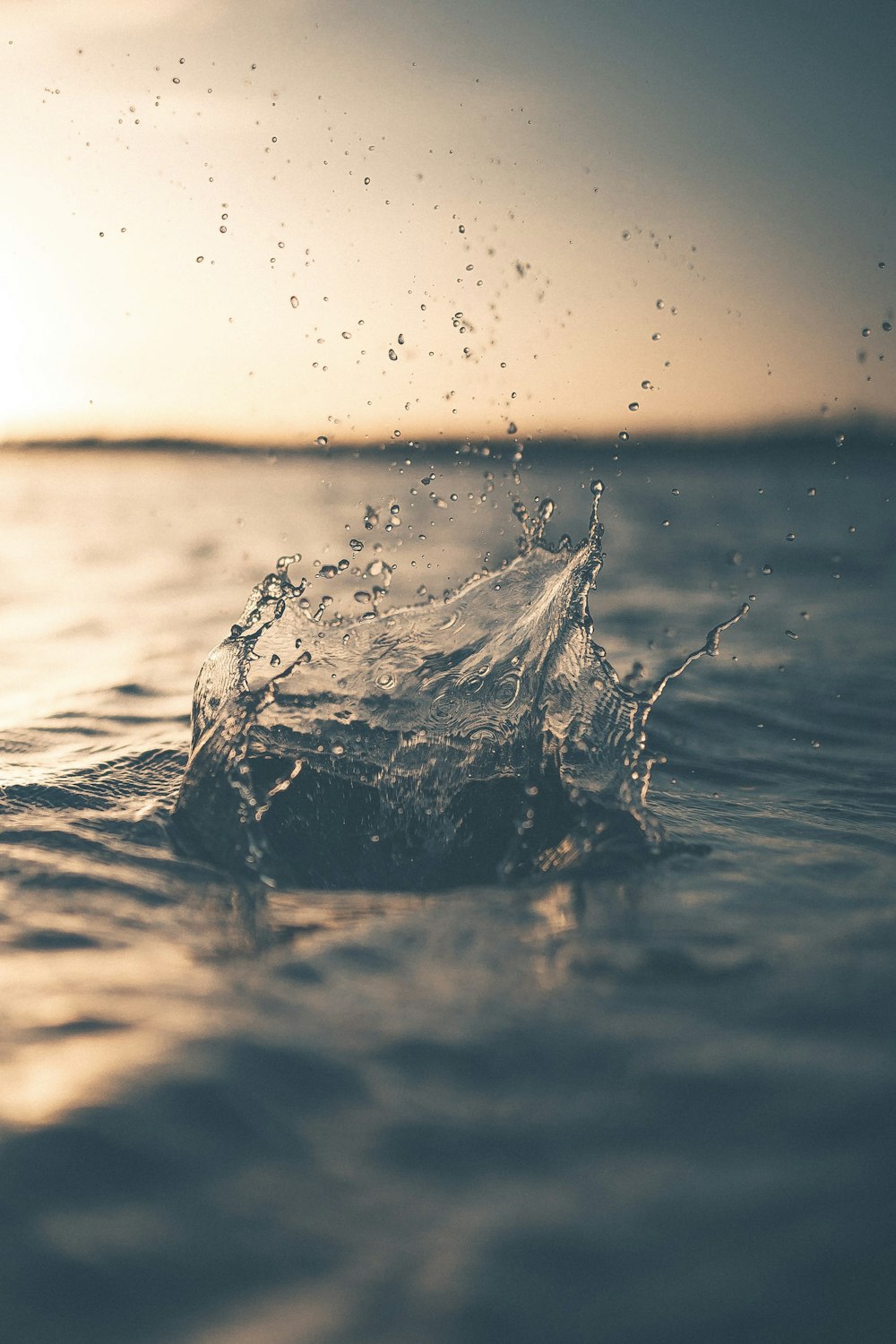 Photographie sélective des éclaboussures d’eau