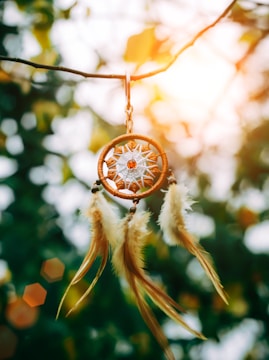 round brown wooden dream catcher