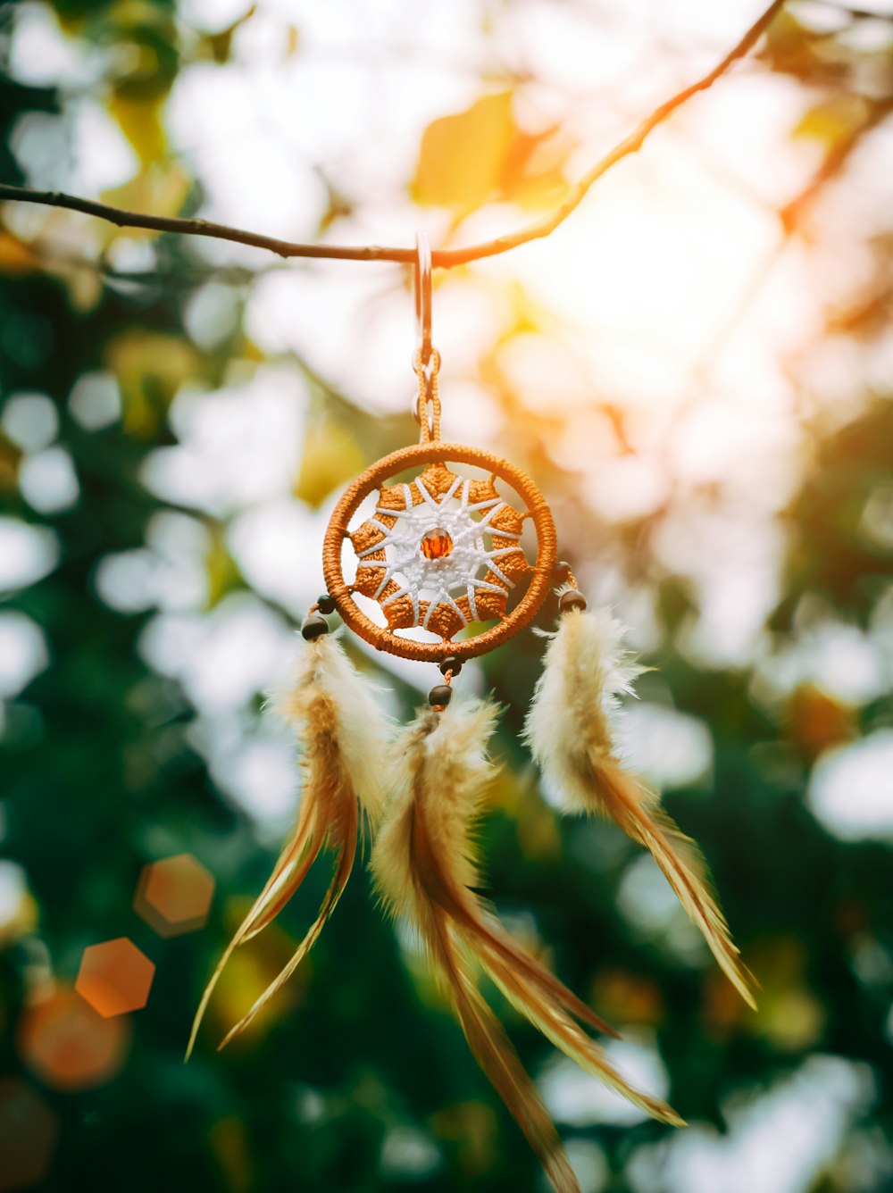 round brown wooden dream catcher