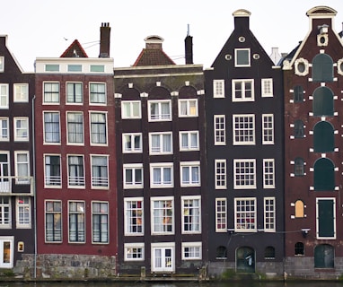 assorted-color houses under white sky