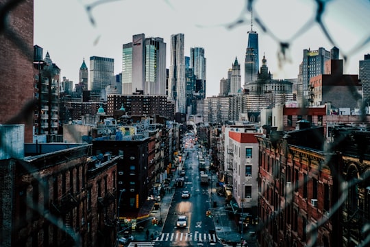 aerial view of city buildings in Chinatown United States