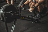 Rowing machine in a bright home gym setting