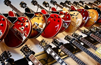 assorted-color jazz guitar lot