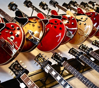 assorted-color jazz guitar lot