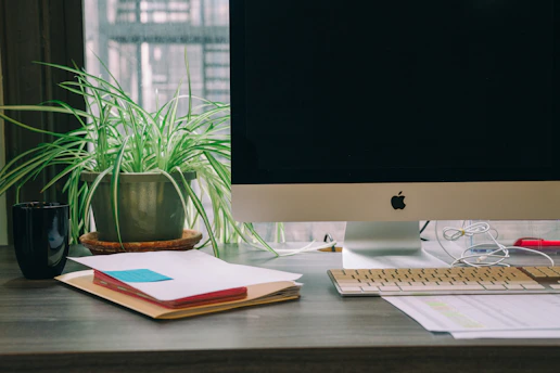 white folder on tabletop