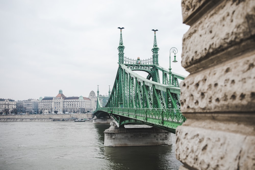 green metal bridge