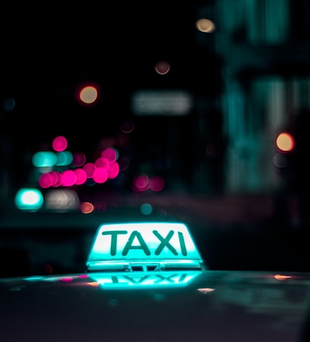 lighting white Taxi signage