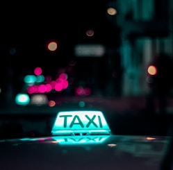 lighting white Taxi signage