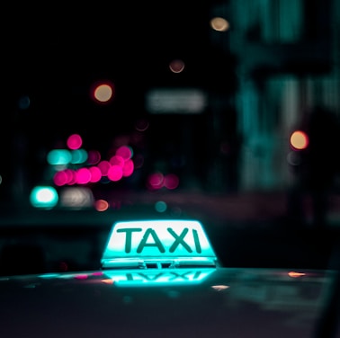 lighting white Taxi signage