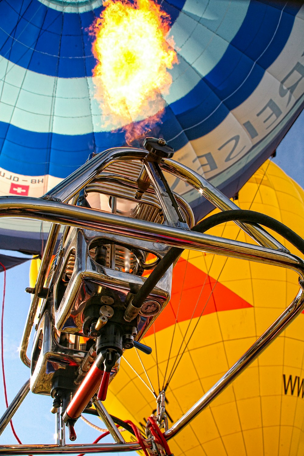 moteur de montgolfière en acier inoxydable