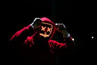 man wearing red hoodie