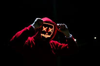 man wearing red hoodie