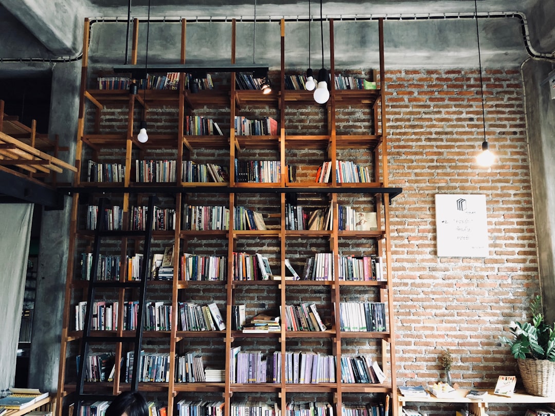 books on shelves, Lost in books