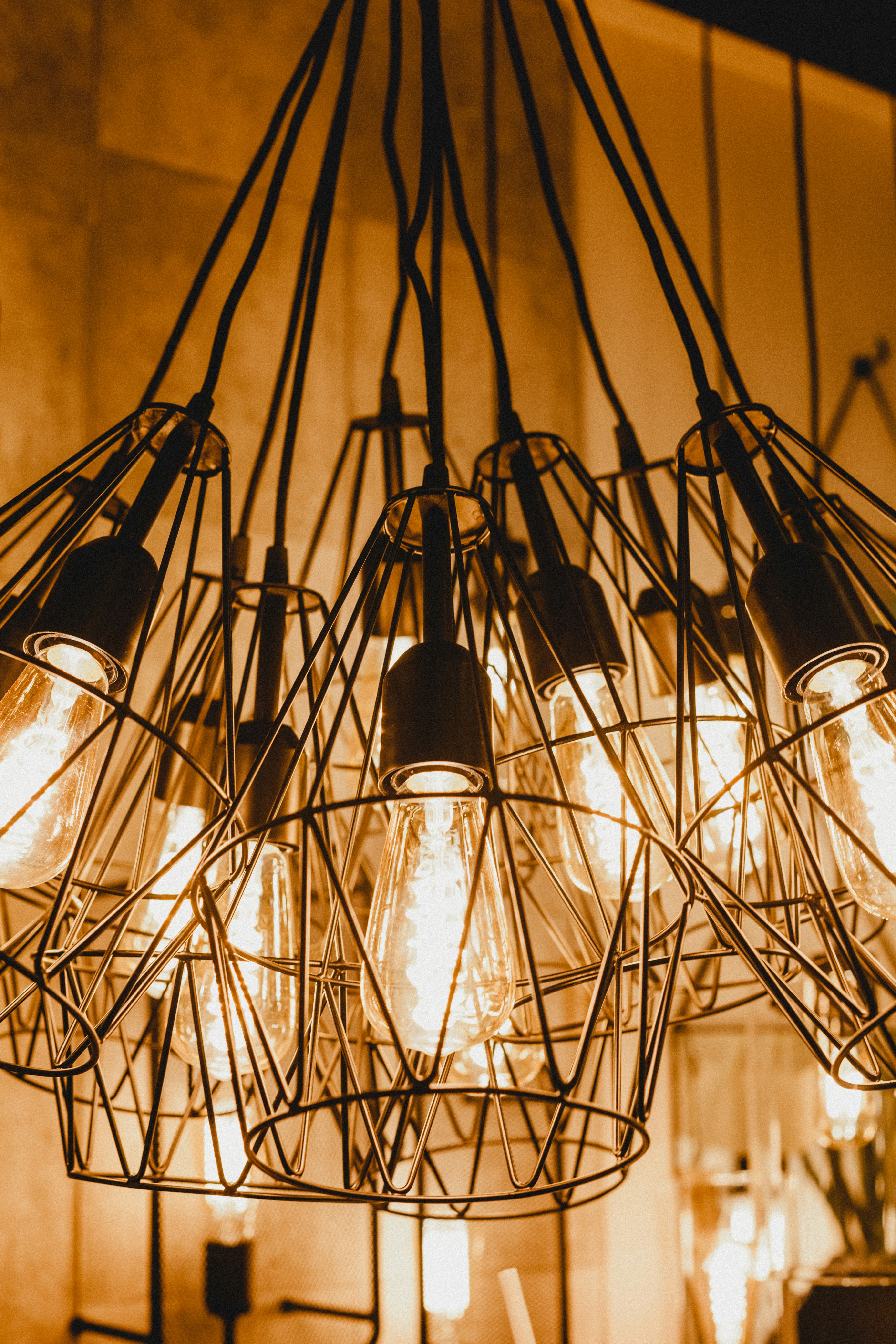 Lights with wire frames