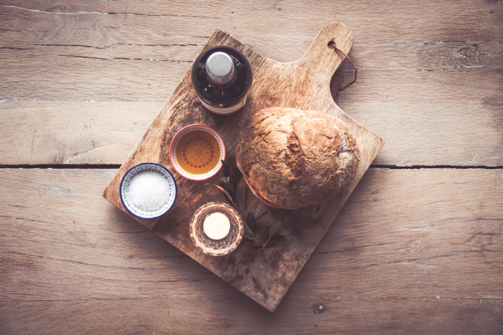 bread and condiments