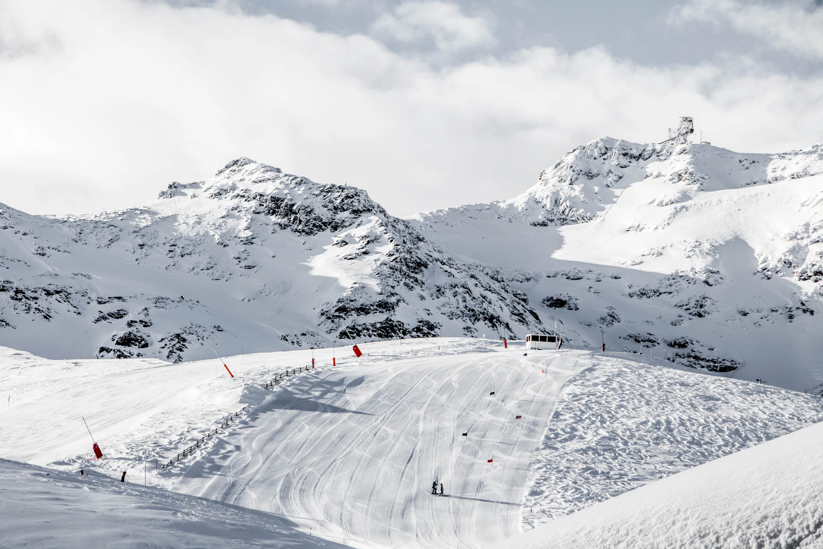 A high altitude alpine resort holding snow