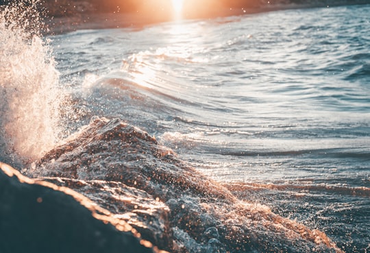 selective focus photography of sea wave in Jordan Canada