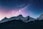 snow mountain under stars