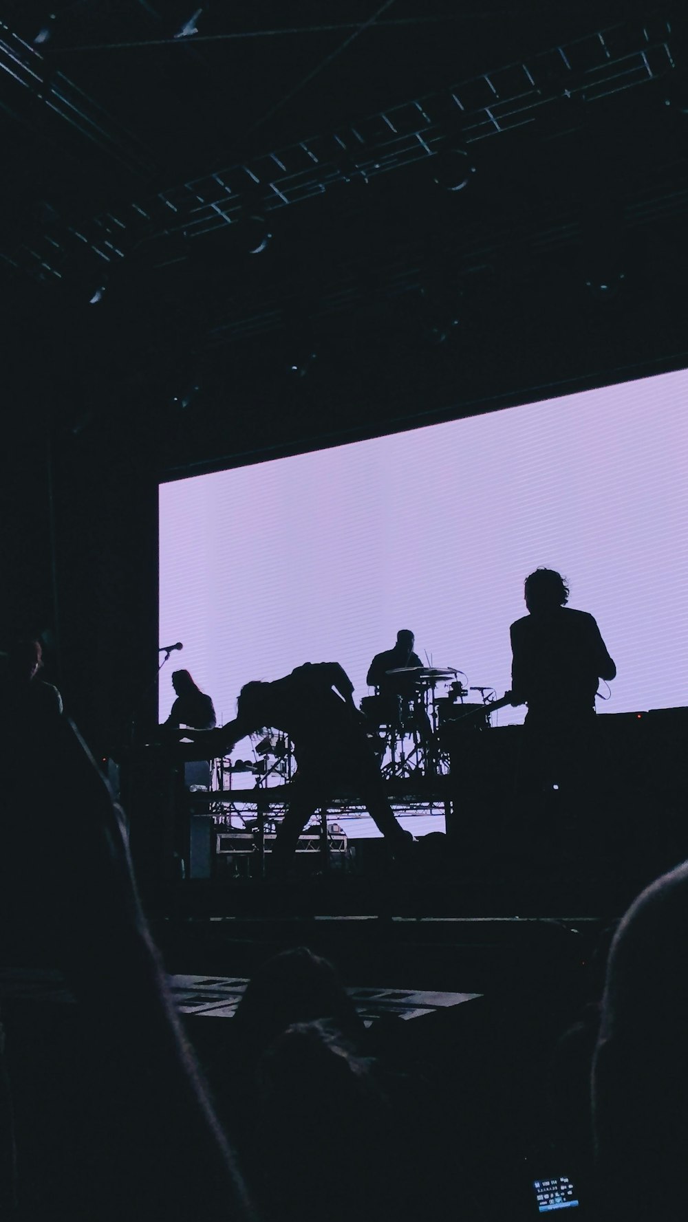 band playing music at the stage