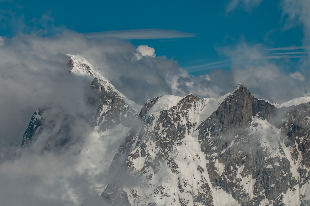 snowcap mountain taken at daytime