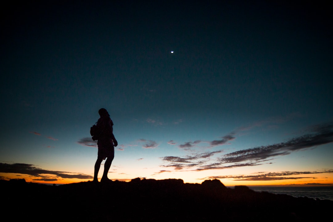 silhouette of a person during sunset