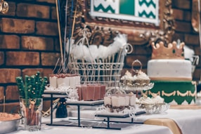 assorted desserts on top of table